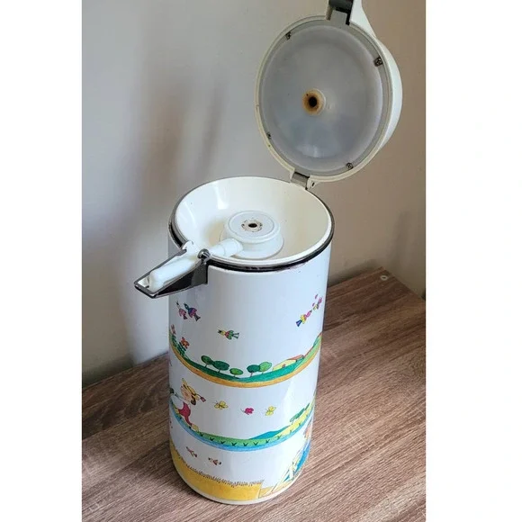 Everest National Vacuum Bottle Vintage Multi-Cup Coffee Carafe w/ Farm Scene - Picture 4 of 8